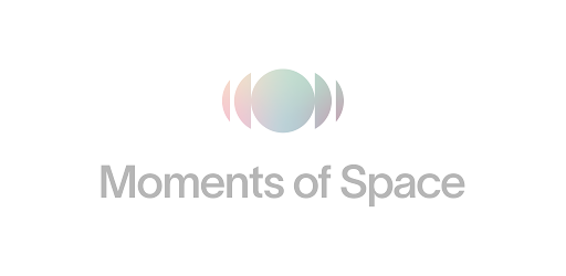 Alt tag: "Logo for 'Moments of Space' featuring a multi-colored circle and abstract shapes on a white background."